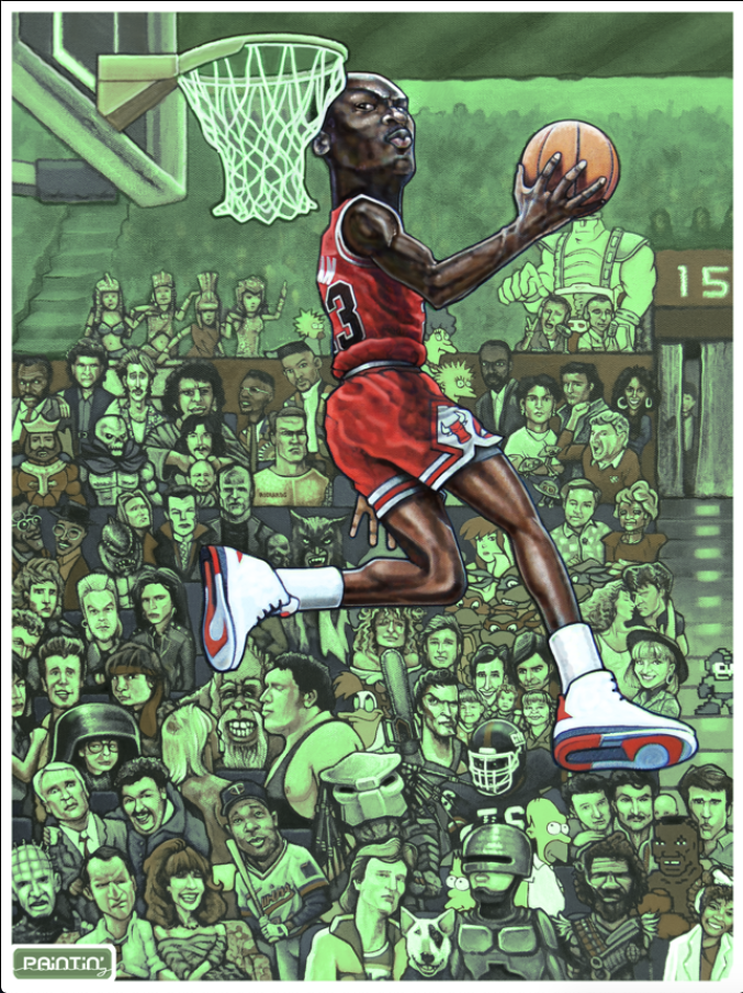 Paintin' Manning — Michael Jordan 1987 Dunk Contest Poster-Print